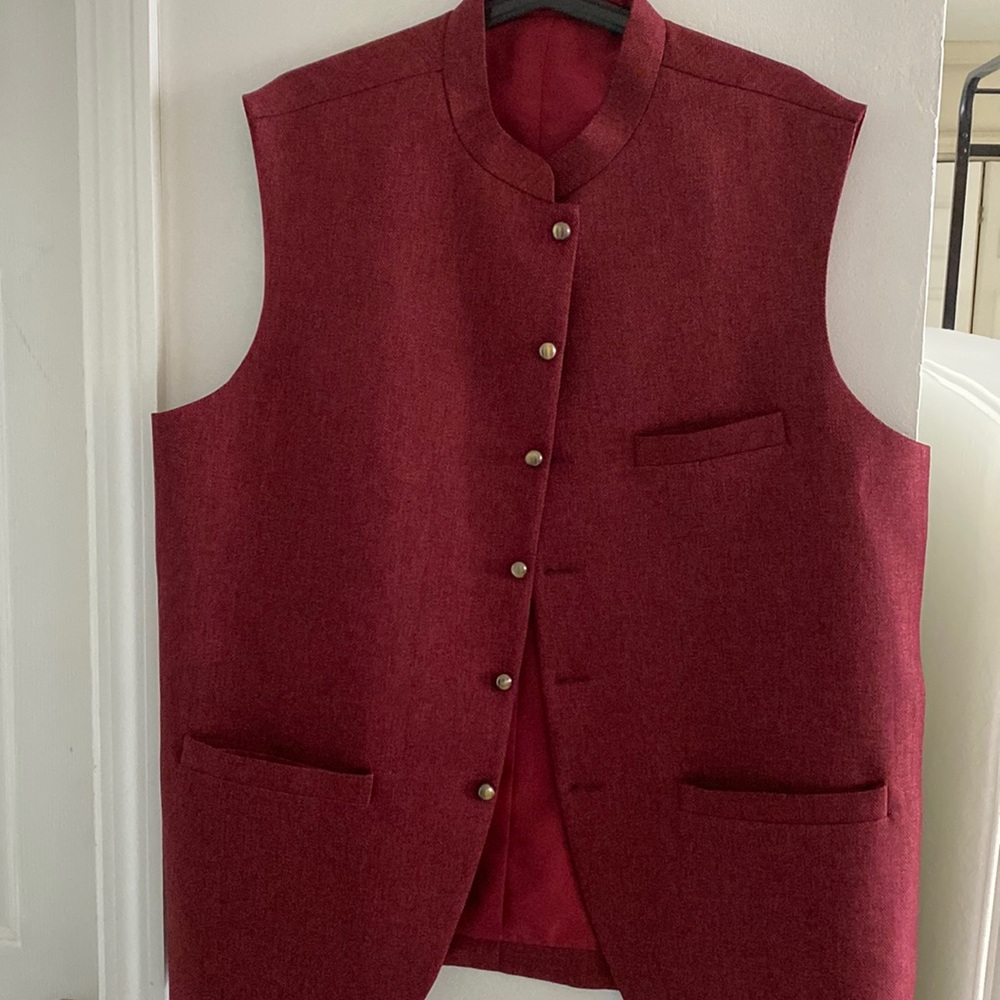 Khas red maroon waistcoat XL